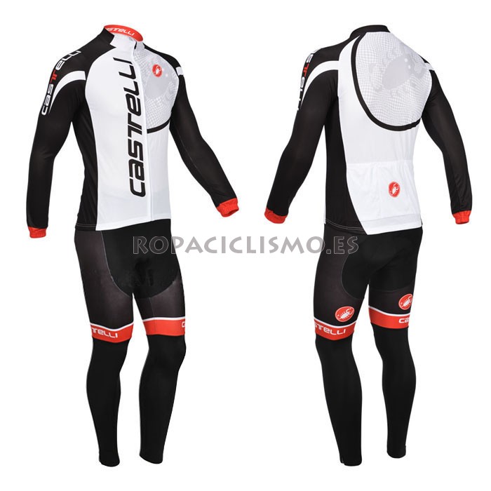 2013 Maillot Castelli Mangas Largas Blanco Negro